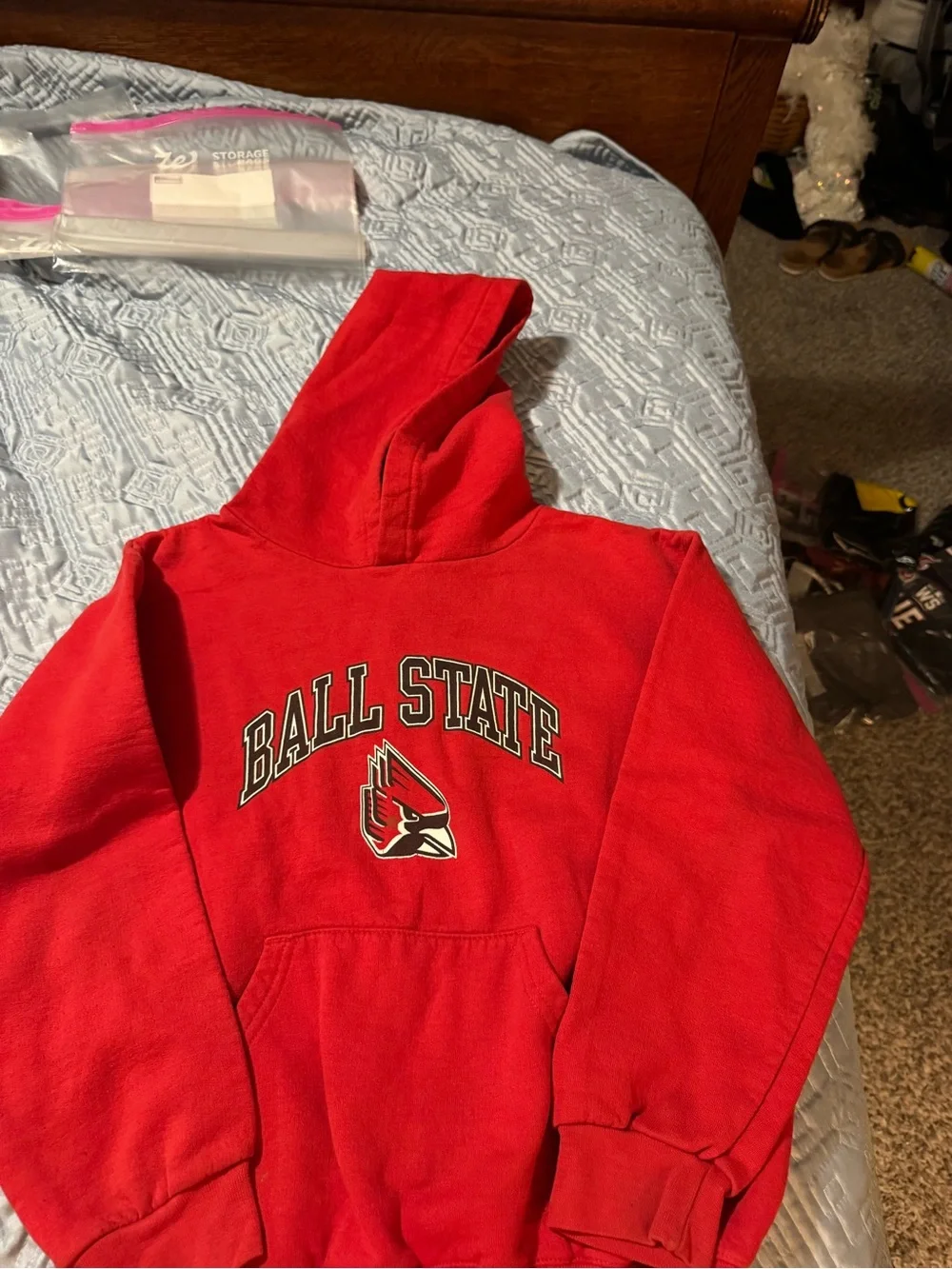 Champion Ball State Cardinals Red Youth Hoodie - Size YM (7-8)